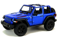 Kinsmart Modellauto Jeep Wrangler Rubicon 2018 offen 13cm- blau