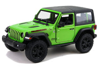Kinsmart Modellauto Jeep Wrangler mit schwarzen Verdeck+Felgen - 13cm, Farbvariante: Grün