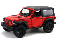 Kinsmart Modellauto Jeep Wrangler mit schwarzen Verdeck+Felgen - 13cm, Farbvariante: Rot
