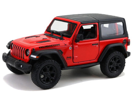 Kinsmart Modellauto Jeep Wrangler mit schwarzen Verdeck+Felgen - 13cm, Farbvariante: Rot