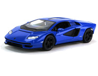 Kinsmart Modellauto Lamborghini Countach 12,5cm, mit Flügeltüren, schwarze Felgen + Akzente, Farbvariante: Blau