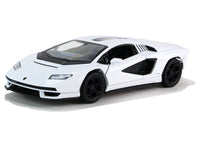 Kinsmart Modellauto Lamborghini Countach 12,5cm, mit Flügeltüren, schwarze Felgen + Akzente, Farbvariante: Weiß