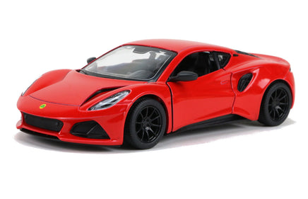 Kinsmart Modellauto Lotus Emira Sportwagen 13cm, mit schwarzen Felgen+Außenspiegel, Farbvariante: Rot