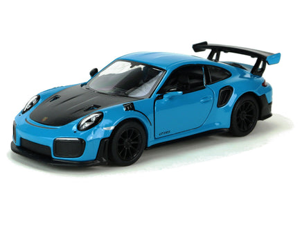 Kinsmart Modellauto Porsche 911 GT2 RS 13cm, Motorhaube/Felgen/Heckspoiler: schwarz, Farbvariante: Blau