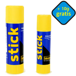Klebestifte Idena 22g +10g gratis Klebestift, gelb-blaue Verpackungen, Schriftzug "Stick"