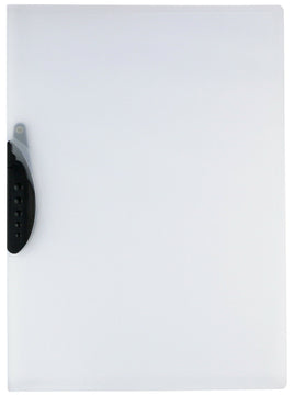 Klemmhefter transparent matt für DIN A4, schwarze Klemme