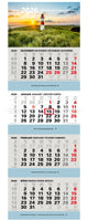 Kombi 4-Monatskalender 2026 Wandkalender mit Bild Leuchtturm Sylt