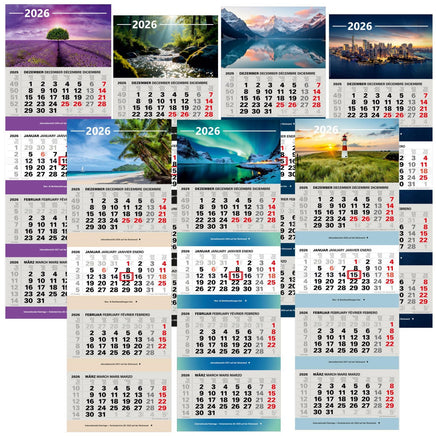 Kombi 4-Monatskalender 2026 Wandkalender mit verschiedenen Bildern zur Auswahl