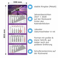 Kombi 4-Monatskalender 2027 mit Detailbeschreibung