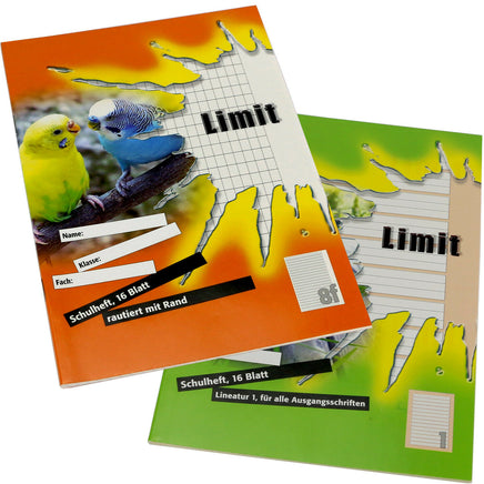 Limit Schulheft  liniert kariert Grundschule A5, Varianten: Liniert 1, Rautiert/Kariert 8f
