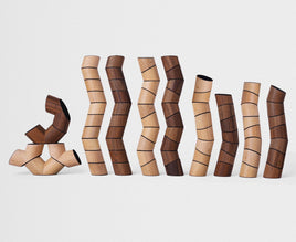 Loggos Holzstapelspiel aus Buche und  Nussholz