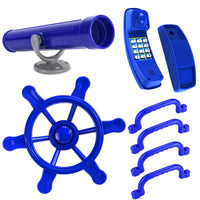 Mega Spielturm Zubehör Set Handgriffe Fernrohr Steuerrad Telefon- blau
