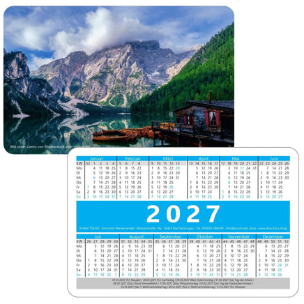 Minikalender 2027 Bergsee