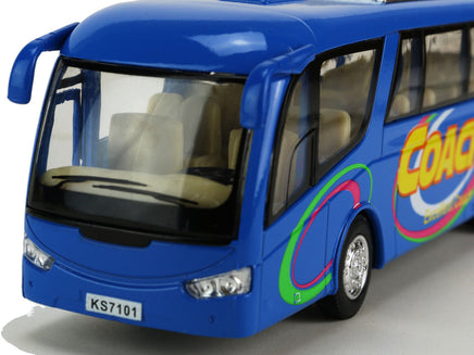 Modellauto Fernreisebus Coach Travel 18cm, Fahrerseite Detailbild mit Blick auf die beigefarbenen Sitze