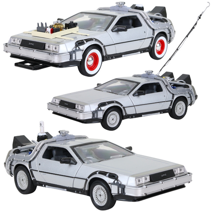 Modellauto DeLorean in 3 Ausführungen passend zu den Zurück in die Zukunft- Filmen 1, 2 und 3