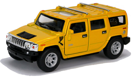 Modellauto Hummer 2008 H2 SUV 12cm, mit silbernen Felgen, schwarzer Kühlergrill, Farbvariante: Gelb