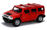 Modellauto Hummer 2008 H2 SUV 12cm, mit silbernen Felgen, schwarzer Kühlergrill, Farbvariante: Rot