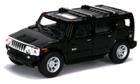 Modellauto Hummer 2008 H2 SUV 12cm, mit silbernen Felgen, schwarzer Kühlergrill, Farbvariante: Schwarz