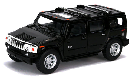 Modellauto Hummer 2008 H2 SUV 12cm, mit silbernen Felgen, schwarzer Kühlergrill, Farbvariante: Schwarz