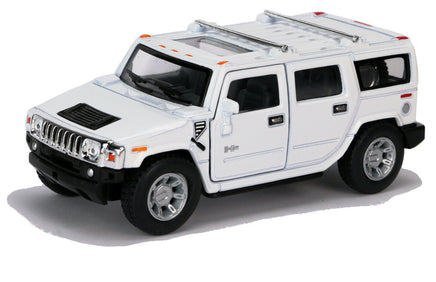 Modellauto Hummer 2008 H2 SUV 12cm, mit silbernen Felgen, schwarzer Kühlergrill, Farbvariante: Weiß