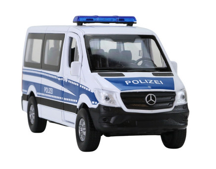 Modellauto Polizei Mercedes Sprinter in Frontansicht