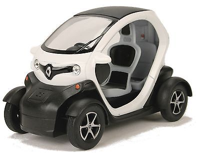 Modellauto Renault Twizy ZE  E-Auto 12cm, schwarzes Dach, mit Renault Logo, ohne Türen, Farbvariante: Weiß