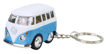 Modellauto VW Bulli Bus als Schlüsselanhänger in blau