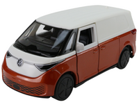 Modellauto VW ID. Buzz in der Farbe Energetic-Orange, oben Candy-White