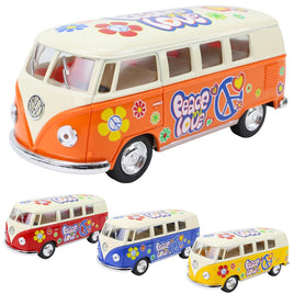 Modellauto VW T1 Bus "Flower Power" verschiedene Farben
