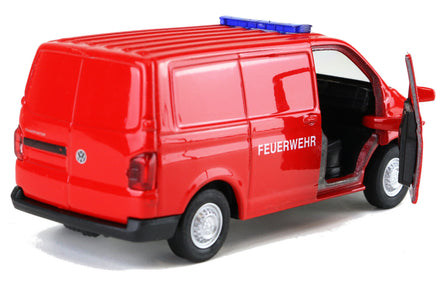 Modellauto VW Transporter T6 Feuerwehr mit öffnenden Türen