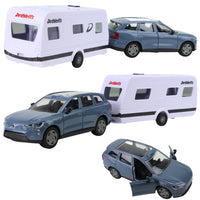 Modellauto Volvo EX90 mit Wohn Anhänger Dethleffs