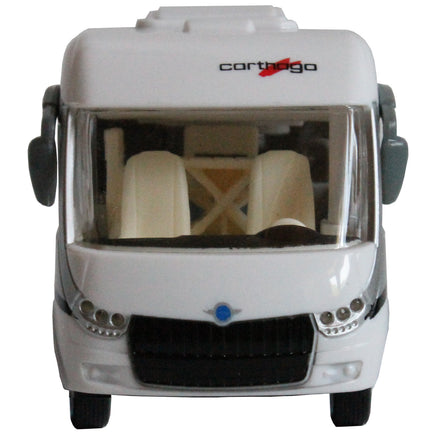 Modellauto Wohnmobil Carthago Chic C-Line 16cm Frontansicht mit beige/cremefarbenen Sitzen