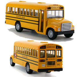 Modellauto amerikanischer Schulbus - 13cm, mit Aufschrift "SCHOOL BUS" in gelb, mit Tür zum Öffnen, Kühlergrill/Felgen in silber