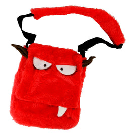 Monsta Bagz- freche Tasche mit/als Handpuppe in rot, plüschig, mit böseschauenden Augen