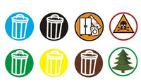 Müll Aufkleber für Kalender 150 Sticker- verschiedene Müllsorten