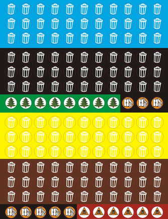 Müll Aufkleber für Kalender 150 Sticker