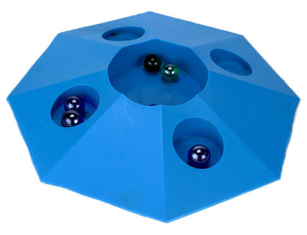 Murmelspiel mit Teller & 10 Murmeln, Farbvariante: Blau