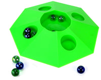 Murmelspiel mit Teller & 10 Murmeln, Farbvariante: Grün