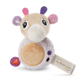 NICI Greifling mit Rassel Giraffe Sasuma 12cm, in violett-rosa Tönen