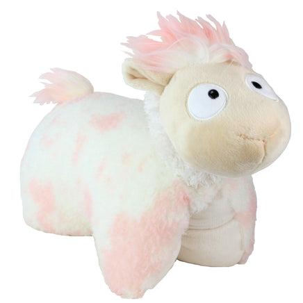 NICI Kissen Baby Lama Cloudi  34x26cm rosa weiß 45408, cremeweiß mit rosa Tupfen