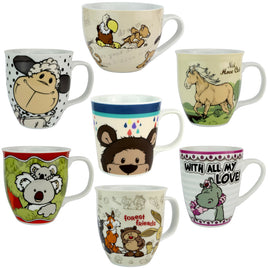 NICI Porzellan Tasse verschiedene Motive mit Tieren, Varianten zur Auswahl: 33743 XXL Pott  Geier & Löwe, 34206 Nillpferd with Love, 40498 Classic Bär