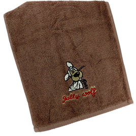 NICI Gästehandtücher 30x50cm kuschelweich Braun mit Jolly Wolf
