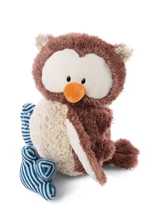 NICI Kuscheltier Eule Oscar mit blauen Ringelsocken