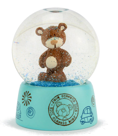 NICI  Schneekugel verschiedene Figuren 6cm, in den Variante: kleiner Bär braun 34826, hellblaue Halterung