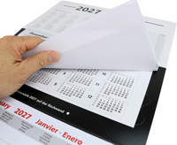 Office 4-Monatskalender 2027 mit Jahresübersichten hinter den Kalenderblöcken