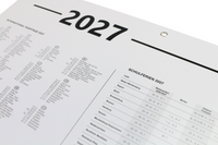 Office 4-Monatskalender 2027 mit internationalen Feiertagen und Ferienterminen im Kalenderkopf
