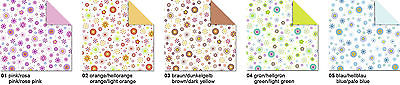 Origami Blütenkugel Florentine in 4 Farben: Blau, Grün, Orange, Rosa