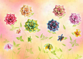 Origami Blütenkugel Florentine in 4 Farben, Gestaltungsbeispiele