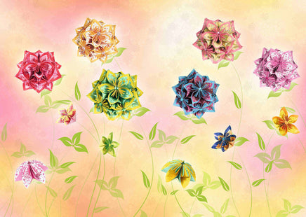 Origami Blütenkugel Florentine in 4 Farben, Gestaltungsbeispiele