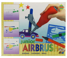 Pebaro Airbrush Set Junior in Verpackung, mit Abbildung der Benutzung